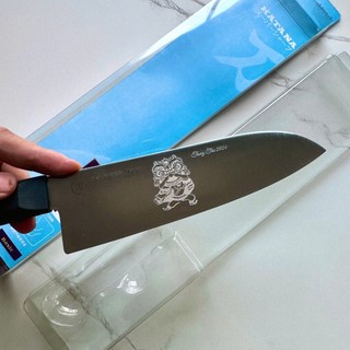 Dao bếp thái đa năng cao cấp Santoku KATANA Basic cán nhựa thép không gỉ - phiên bản Trung thu 2024