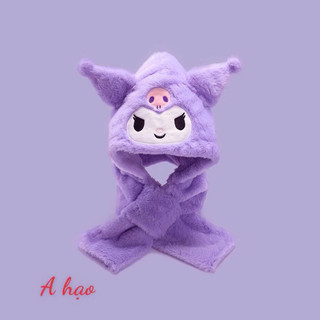 Mũ thu đông ,mũ kèm khăn quàng cổ 2 trong 1cho bé 3-12 tuổi mẫu mới họa tiết kuromi 2024 🌸 tuyển sỉ🌸