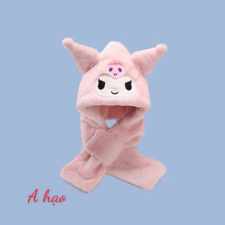 Mũ thu đông ,mũ kèm khăn quàng cổ 2 trong 1cho bé 3-12 tuổi mẫu mới họa tiết kuromi 2024 🌸 tuyển sỉ🌸