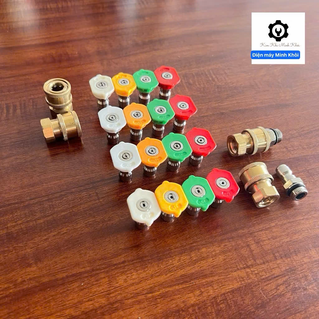Bộ 4 béc máy rửa xe cao áp từ 0 - 40 độ lỗ 1.2MM 1.4MM 1.6MM 2MM| Đầu béc máy rửa xe áp lực cao | BigBuy360 - bigbuy360.vn
