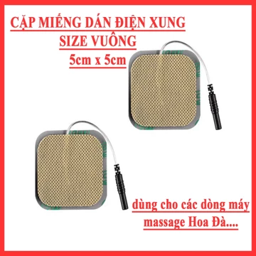 Cặp miếng dán điện xung size 5cm x 5cm máy điện châm máy Hoa Đà, máy massage điện xung...