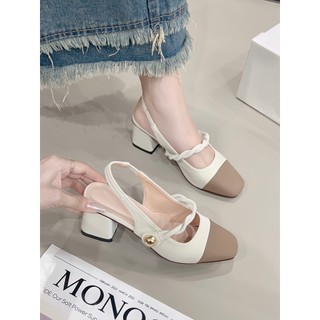 Sandal Mũi Bóng Đẳng Cấp và Thanh Lịch , mềm mại êm ái gót 5 Phân Giày Bánh Bèo mã Sandal Dây Bính 5P