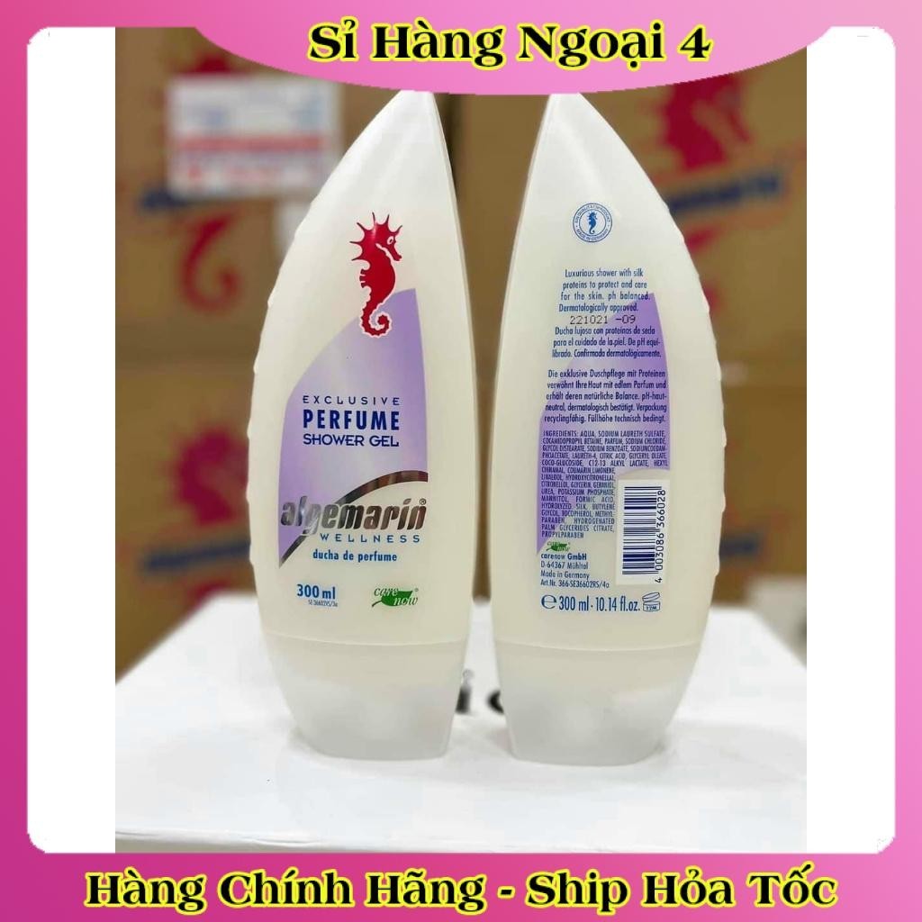 Sữa tắm cá ngựa hương nước hoa ALGEMARIN Exclusive Perfume Shower Gel chai nhọn/vuông 300/600ml của Đức