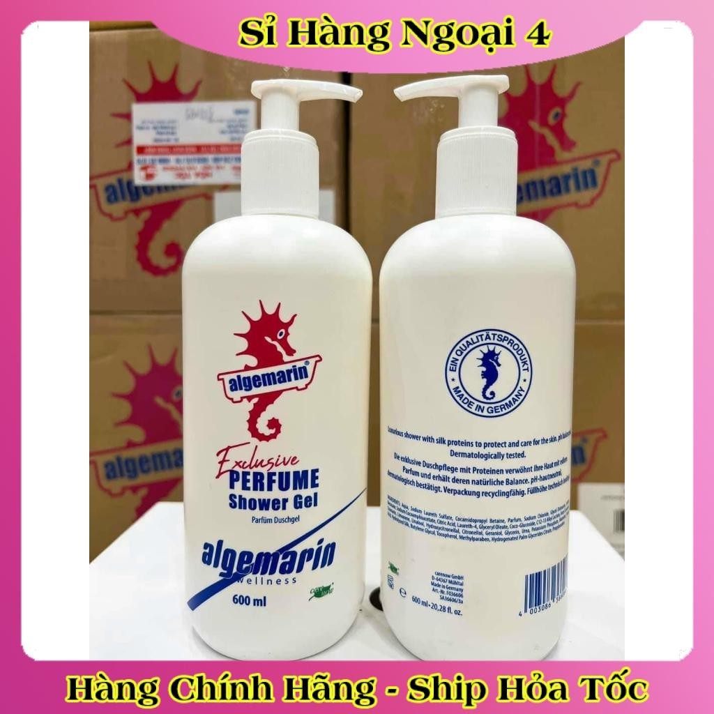 Sữa tắm cá ngựa hương nước hoa ALGEMARIN Exclusive Perfume Shower Gel chai nhọn/vuông 300/600ml của Đức