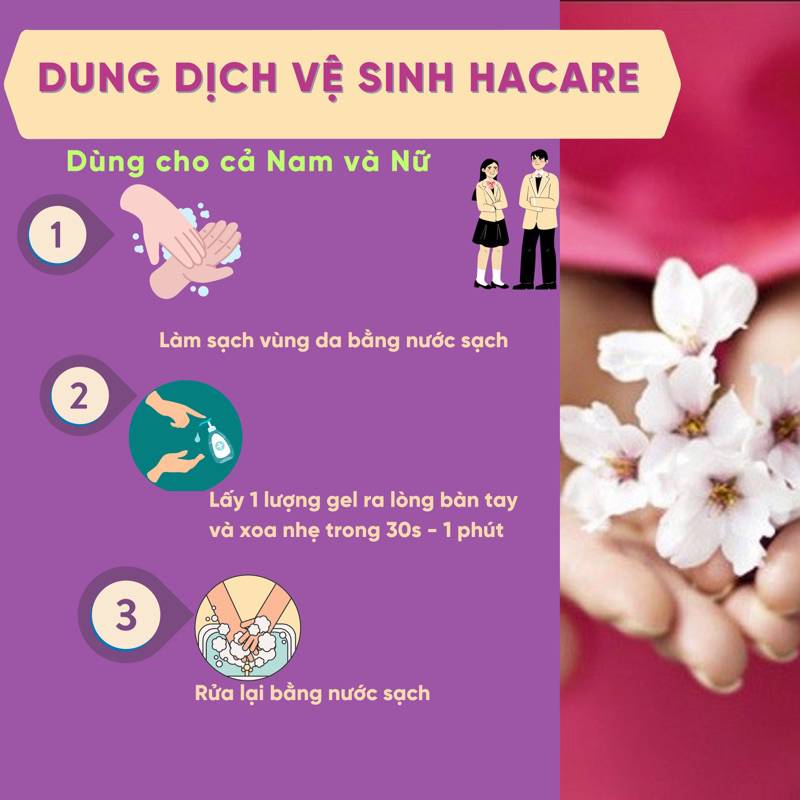 Dung Dịch Vệ Sinh Phụ Nữ Hacare Làm Sạch Nhẹ Nhàng Giảm Mùi Duy Trì Độ Ẩm Cho Da Thơm Thoáng