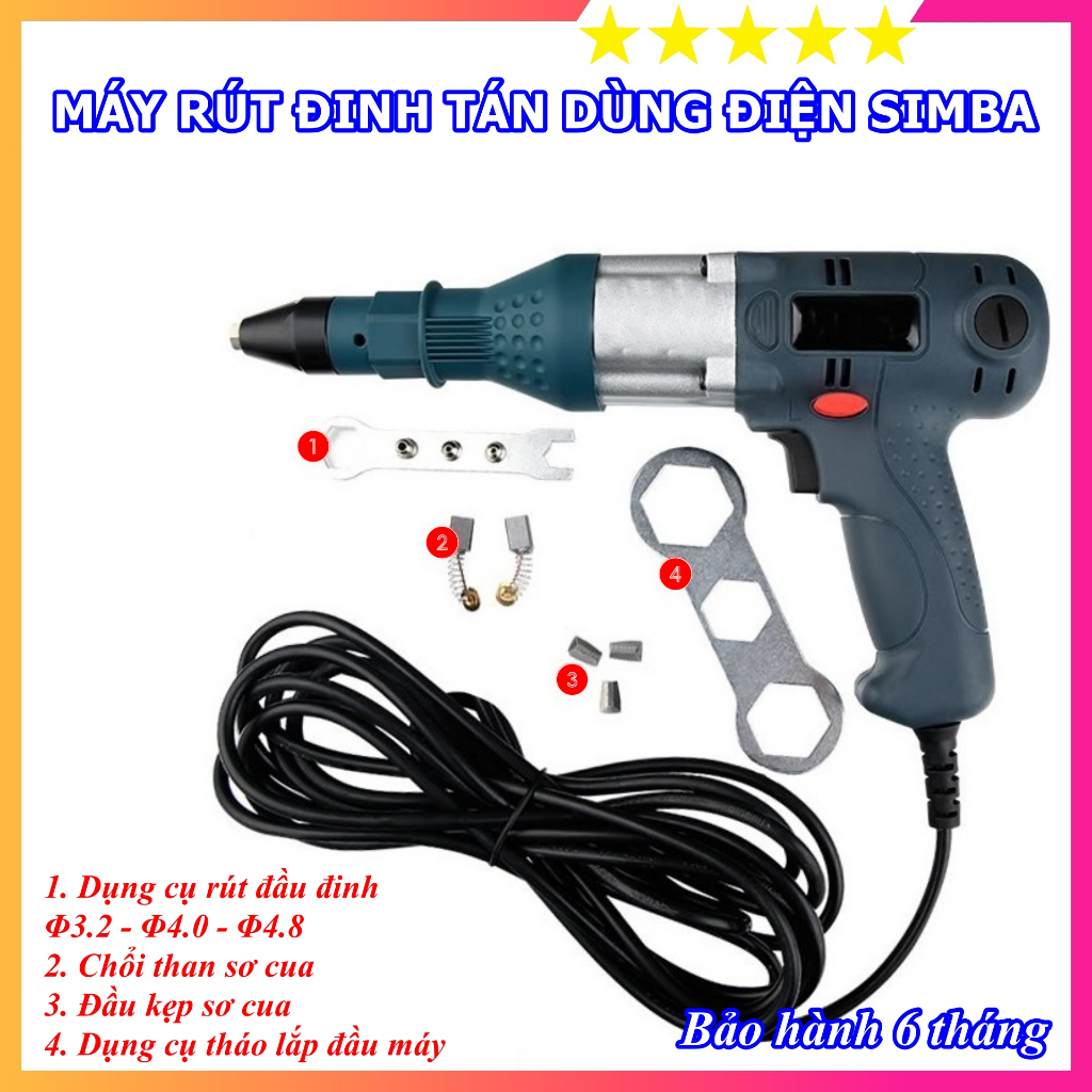 Máy bắn đinh tán, đinh rút rive dùng điện 220V SIMBA - Rút Khỏe, Tiện ...