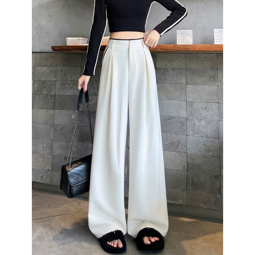 Quần ống rộng culottes dài 100cm  1 khuy hót tren