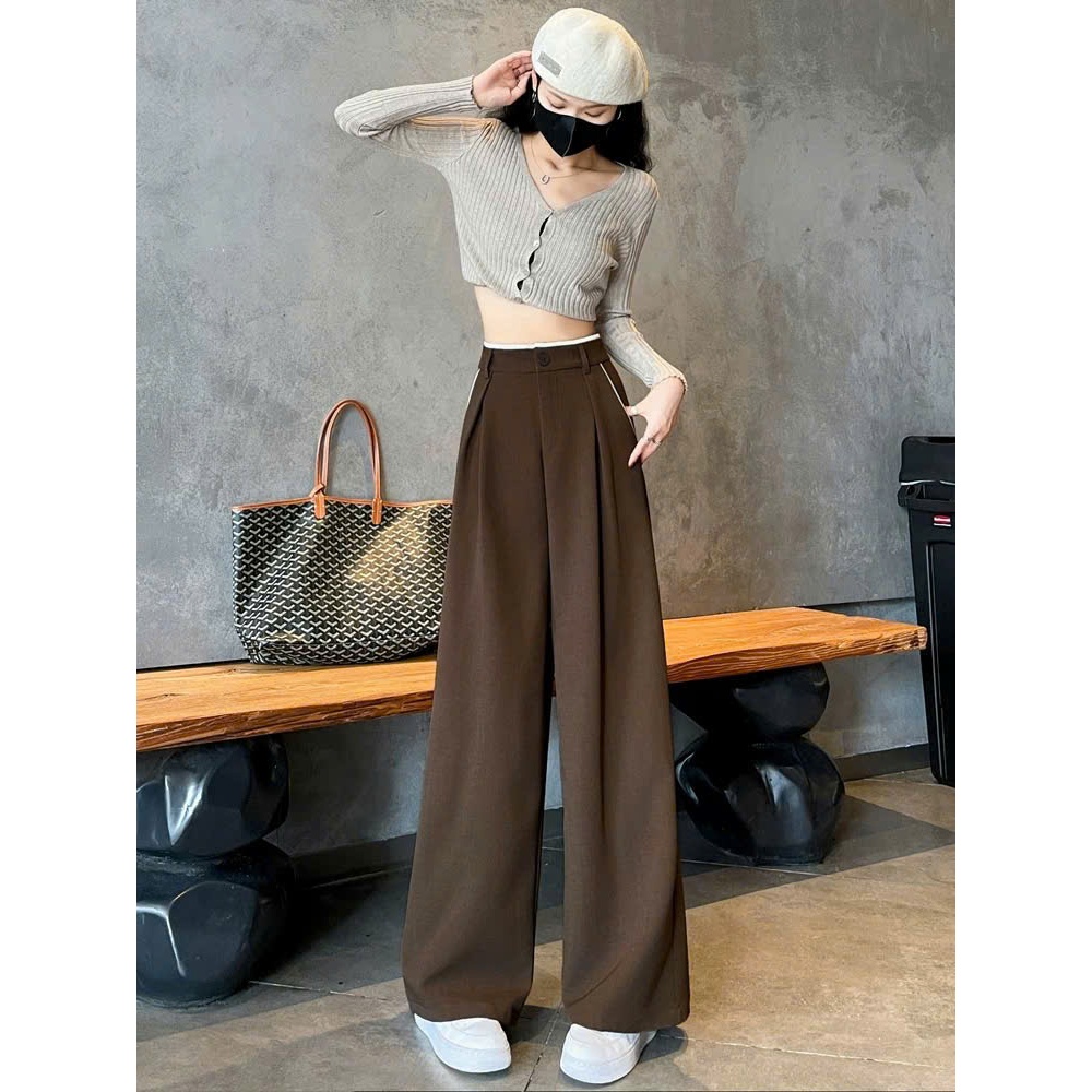 Quần ống rộng culottes dài 100cm  1 khuy hót tren