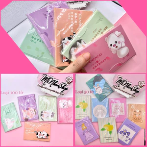 Giấy thấm dầu nội địa Trung gói 50 và 100 tờ nha siêu cute tiết kiệm
