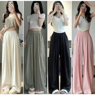 Quần suông ống rộng chất đũi hoạ tiết vân mây có 4 màu và 4 size từ 40 - 68kg