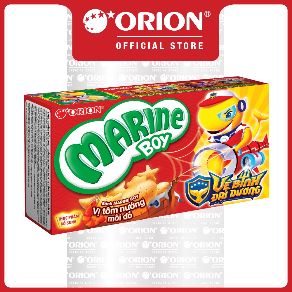 Bánh Cá Marine Boy Orion vị Tôm Nướng Môi Đỏ 35g/hộp | Shopee Việt Nam