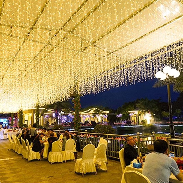 Đèn Led rủ Thả Mành Cao Cấp 12m 16m trang trí ngoài trời | Shopee Việt Nam