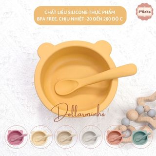 Bát ăn dặm kèm thìa cho bé mới tập ăn