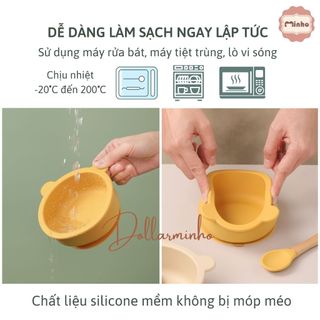 Bát ăn dặm kèm thìa cho bé mới tập ăn