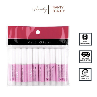 NANTY 1/3/5/10 Keo dán móng mini nail box keo dán móng giả loại tuýp nhỏ 2g Keo dán Nailbox, keo dán tại nhà