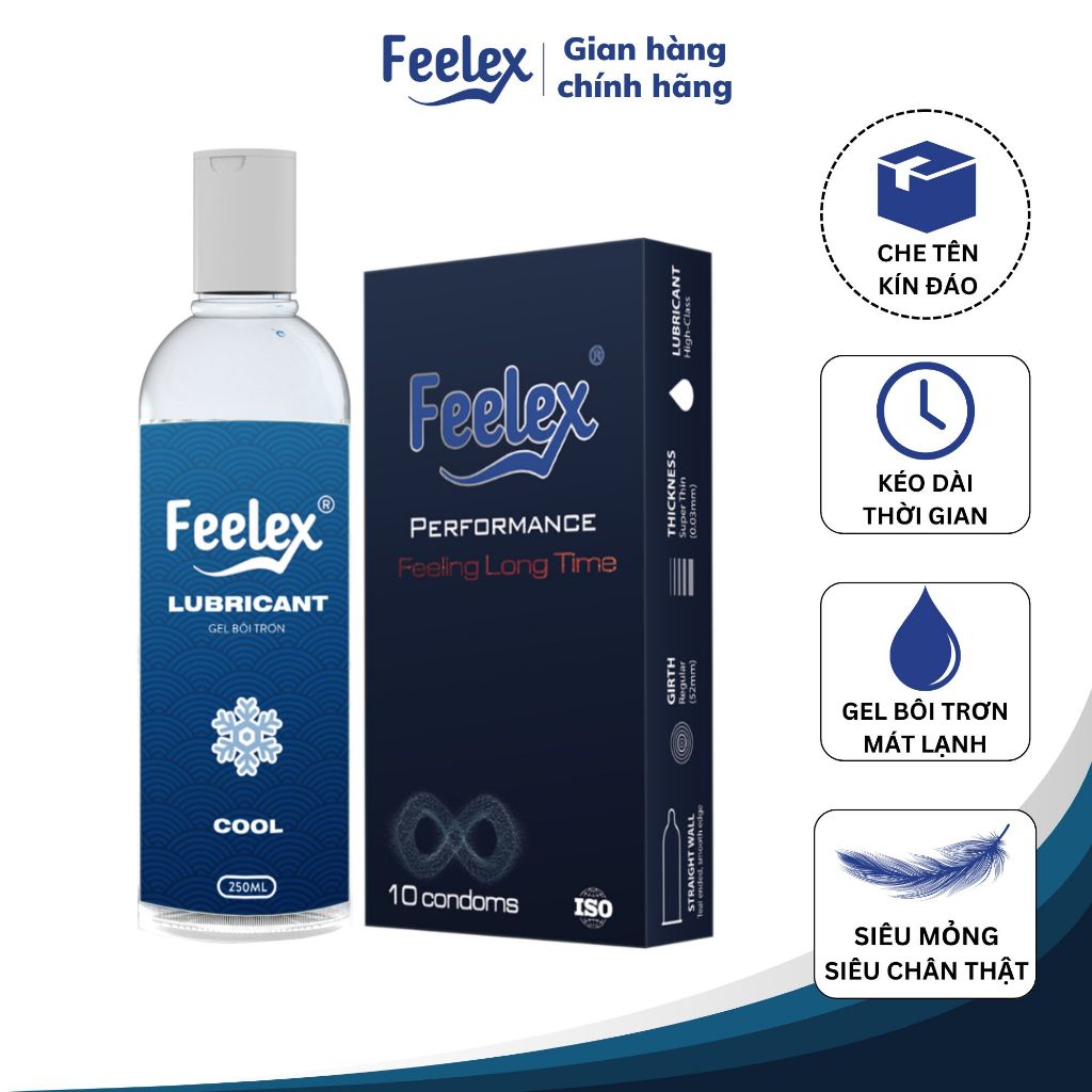 Combo Bao cao su Feelex Peformance và gel bôi trơn Feelex Lubricant ...