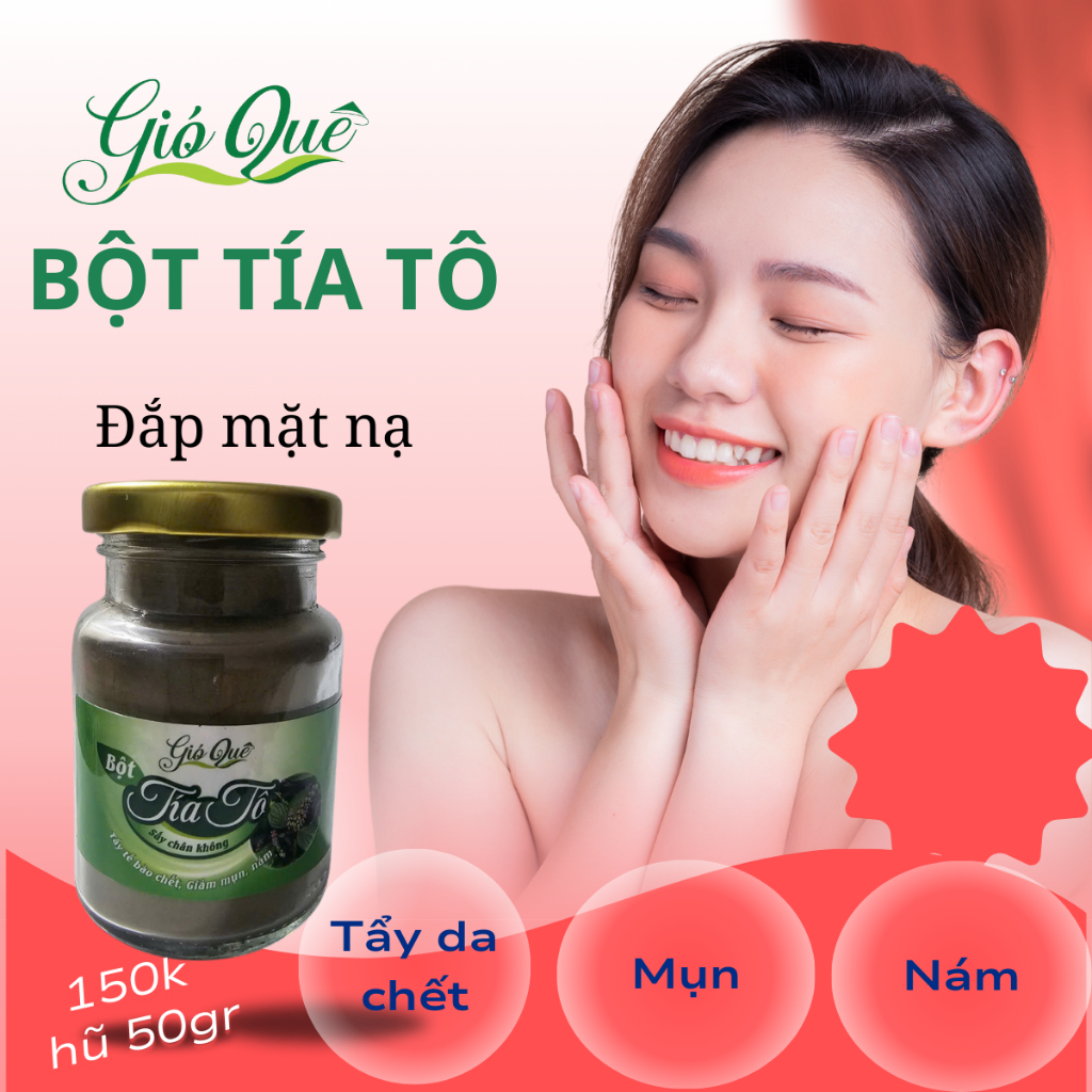 Bột tía tô - tẩy da chết, giảm mụn, giảm nám hũ 50gr