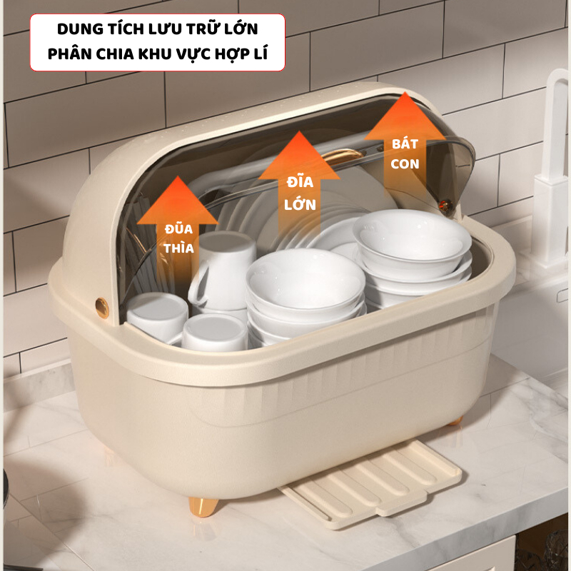 Hộp Đựng Bát Đũa Có Nắp ENODA HOME, Giá Úp Bát Đĩa Cho Cá Nhân Và Gia Đình G008