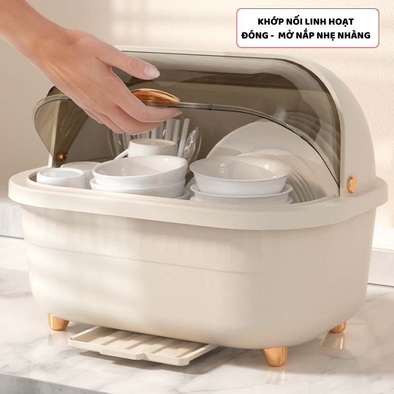 Hộp Đựng Bát Đũa Có Nắp ENODA HOME, Giá Úp Bát Đĩa Cho Cá Nhân Và Gia Đình G008
