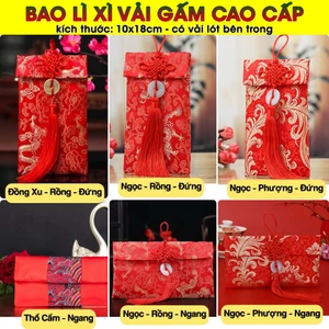 Bao Lì Xì Vải Gấm Cao Cấp Tết 2026 (Giá 1 Bao) (Ảnh Thật)