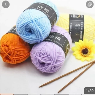 Len milk cotton mác đen +_50g