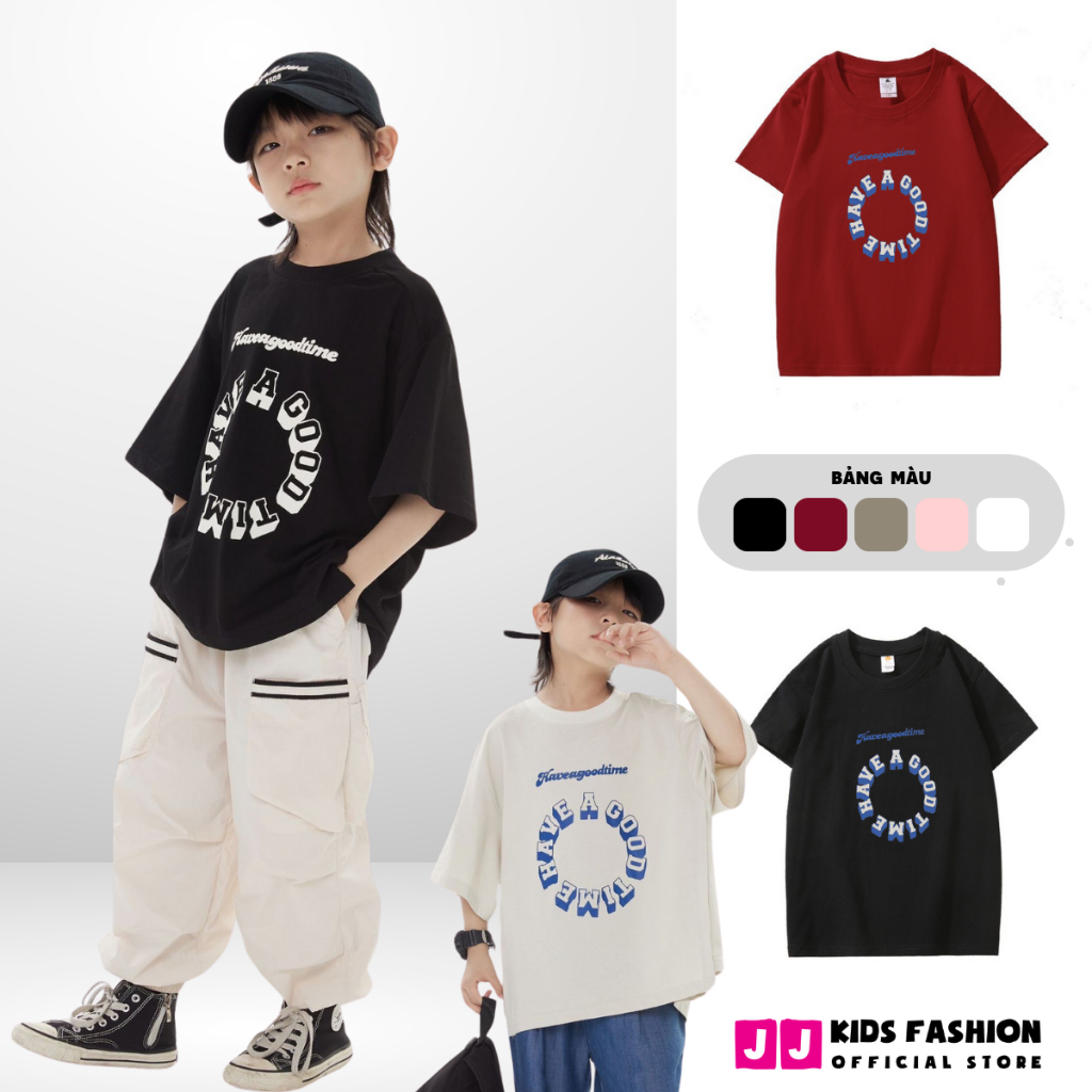 Áo Thun Ngắn Tay Mùa Hè Cho Bé Trai, Bé Gái In Hình Năng Động, Cổ Tròn B549 | JJ Kids Fashion