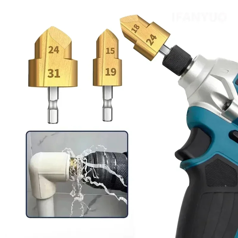 Mũi khoan khoét ống nhựa PPR chuyên sửa ống nhựa bị hỏng khoan nong ống nhựa chuôi lục giác phi 20-25-32mm
