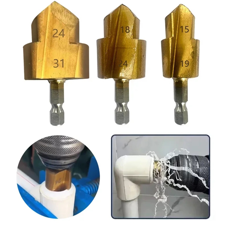 Mũi khoan khoét ống nhựa PPR chuyên sửa ống nhựa bị hỏng khoan nong ống nhựa chuôi lục giác phi 20-25-32mm