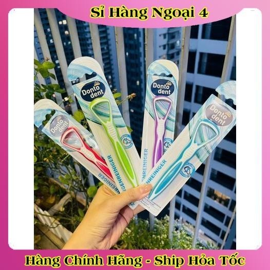 Cây cạo lưỡi, vệ sinh lưỡi Dontodent bằng nhựa, cao cấp, cho người lớn của Đức - Đủ Bill