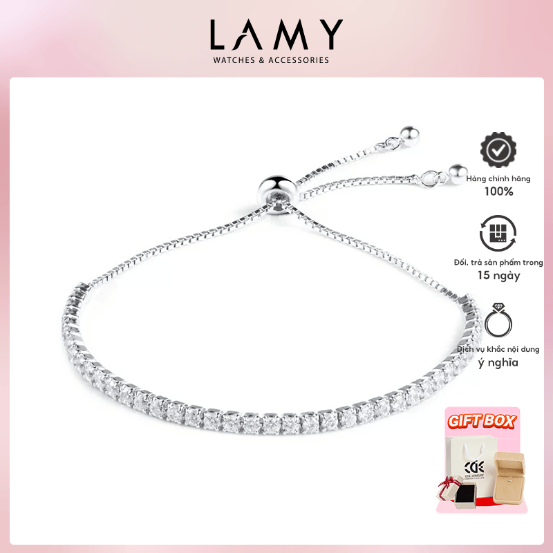Ảnh Lắc tay bạc CDE đính đá cá tính White Subtle Bracelet Silver CDE2014SV - Lắc tay bạc Lamy 1