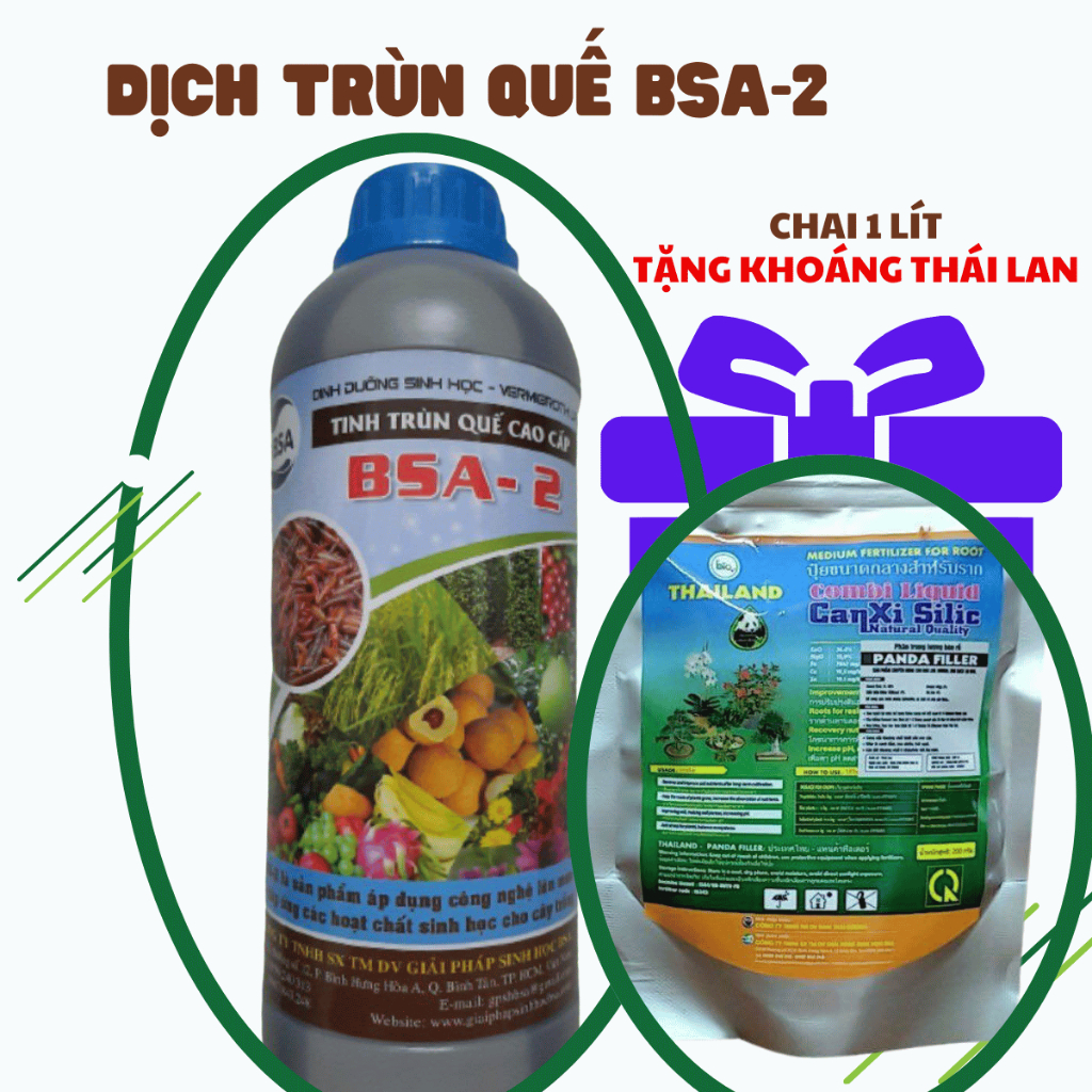 DỊCH TRÙN BSA-2 CHUYÊN RAU HOA KIỂNG CÂY ĂN QUẢ CÂY CÔNG NGHIỆP CHAI 1 ...