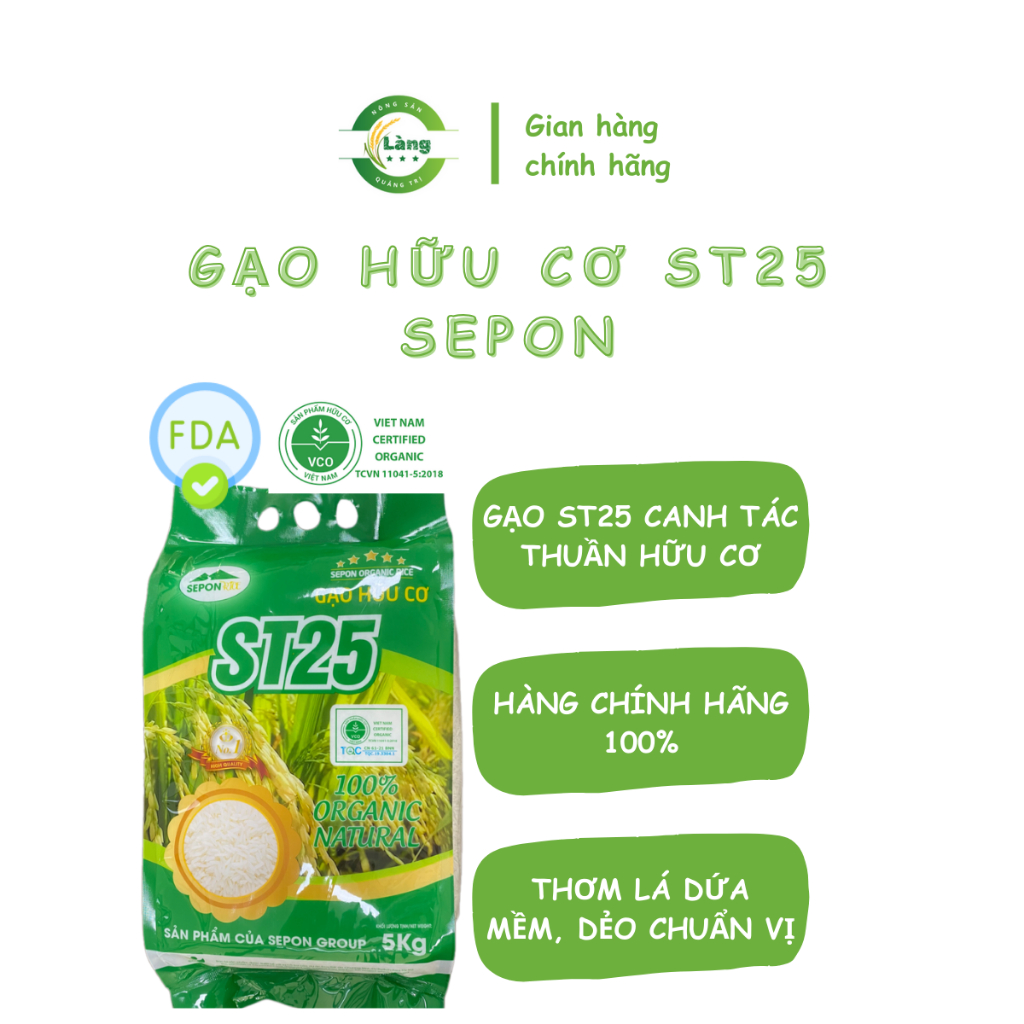 Gạo hữu cơ Quảng Trị, gạo sạch ST25 SEPON, gạo cho em bé, người ăn ...