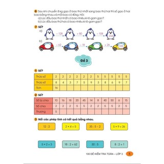 Sách - 100 Đề Kiểm Tra Toán Lớp 3 - Biên soạn theo chương trình GDPT mới - ndbooks