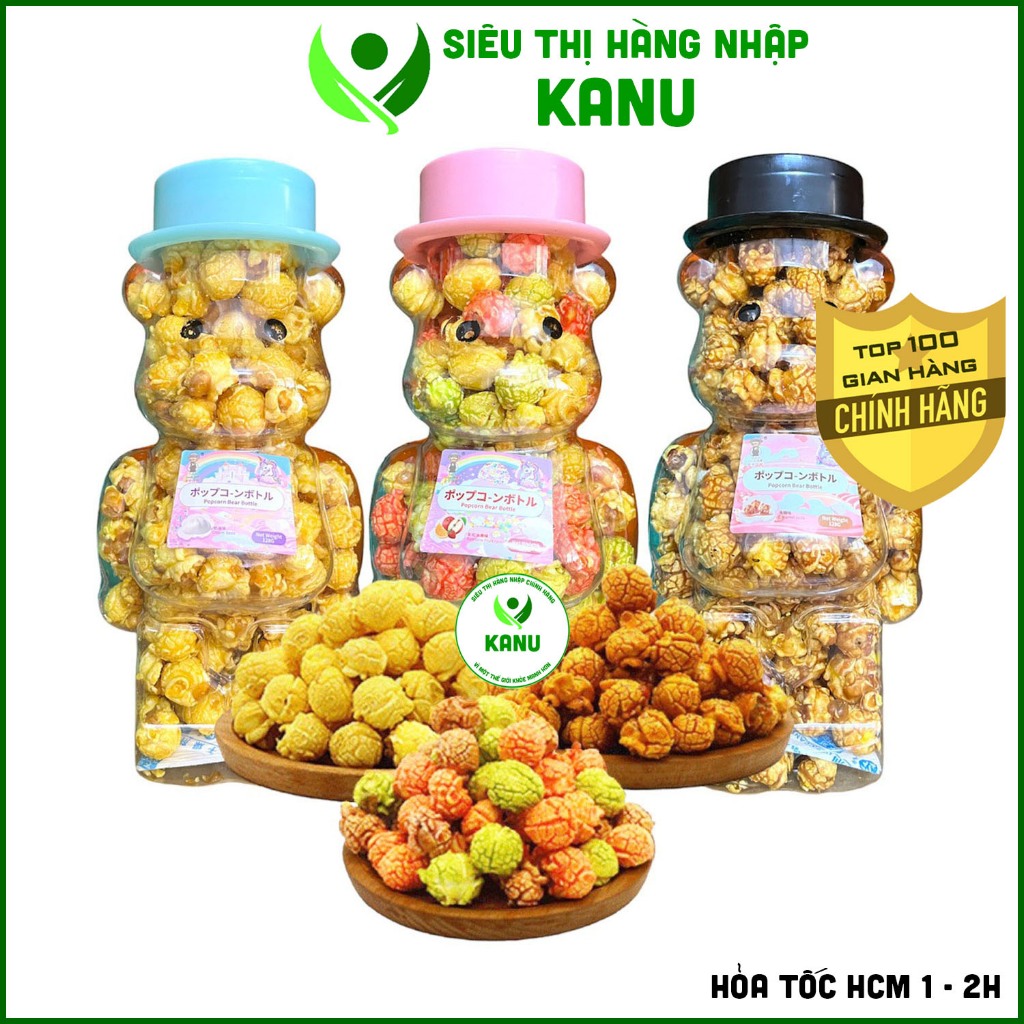 Bắp rang chắc hạt 3 vị caramen, trái cây & bơ Umiki 128g, snack bim bim ...