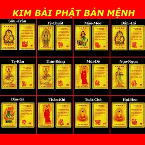 ⭐RƯỚC LỘC⭐ [KIM LOẠI] Kim Bài Phật Bản Mệnh 12 con giáp - ĐÃ KHAI QUANG