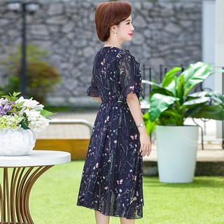 Đầm Hoa Trung Niên Che Bụng Cho Mẹ VH52