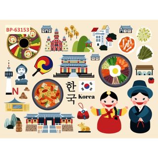 Tranh dán tường nhà hàng quán Hàn Quốc 3D cao cấp chất liệu lụa, xé không rách, lau chùi thoải mái
