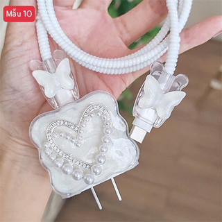 Bộ bảo vệ dây cáp sạc, củ điện thoại, củ sạc nhanh 18-20w 🌸 tuyển sỉ🌸