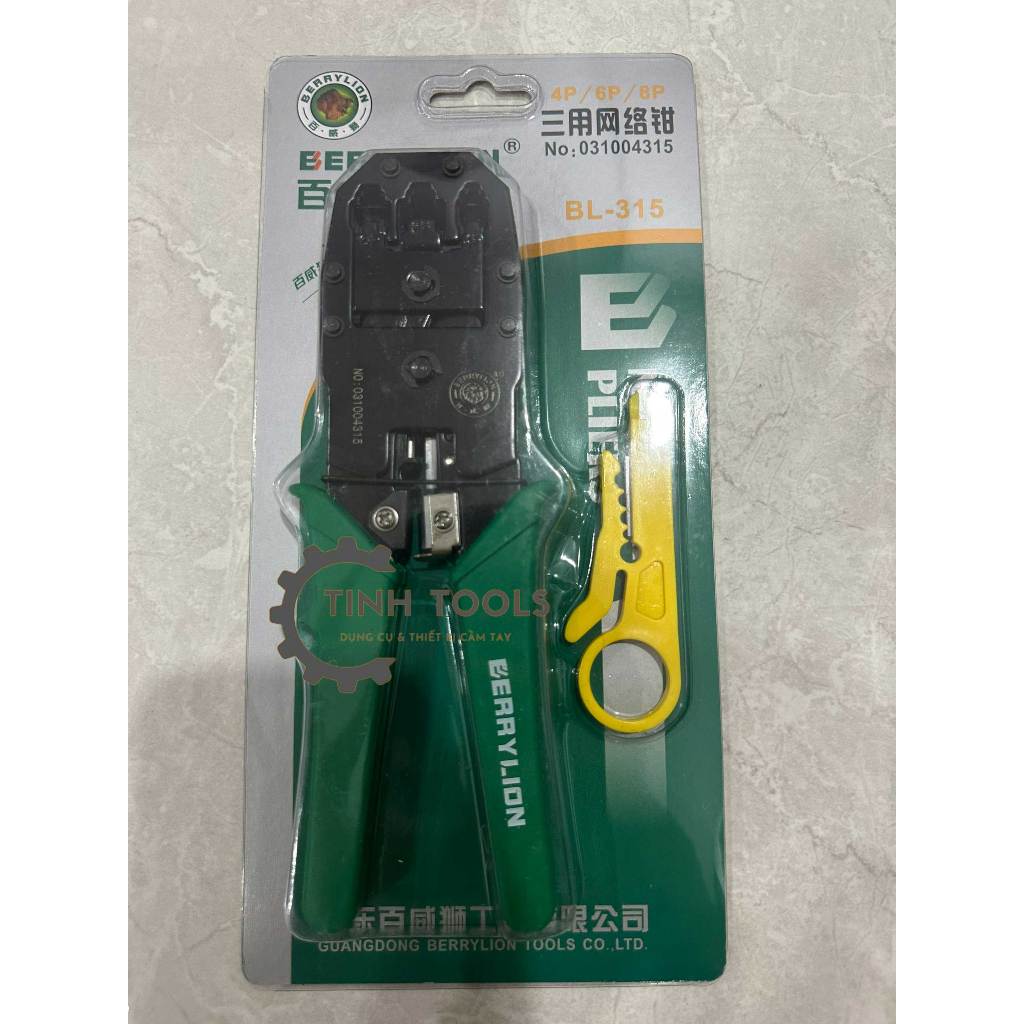 Kìm bấm dây mạng, dây điện thoại da năng Berrylion Sư Tử có kèm dụng cụ tước vỏ dây nhanh