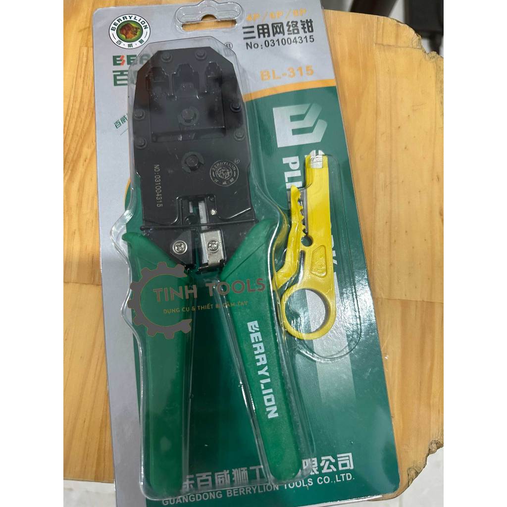 Kìm bấm dây mạng, dây điện thoại da năng Berrylion Sư Tử có kèm dụng cụ tước vỏ dây nhanh