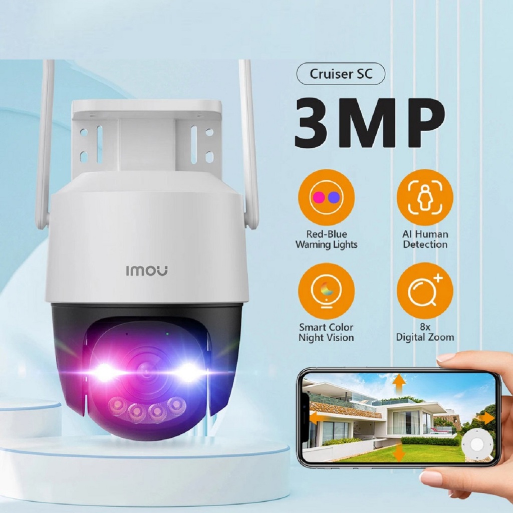 Camera Wifi iMOU Cruiser SC 2K 3MP IPC-K7FP-3H0WE, quay quét 360 độ