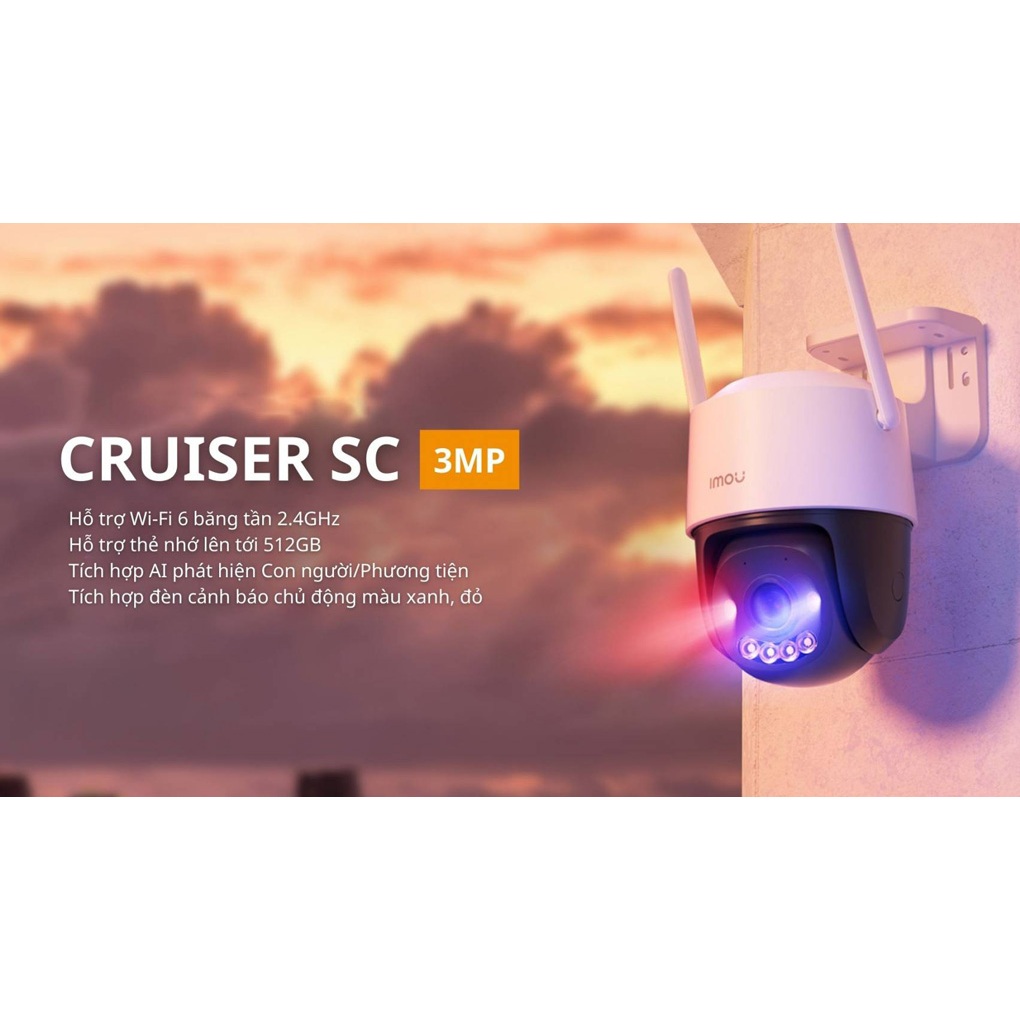 Camera Wifi iMOU Cruiser SC 2K 3MP IPC-K7FP-3H0WE, quay quét 360 độ