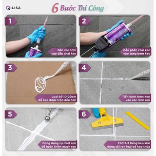 Keo Chà Ron Qilisa, Combo 2 Chai Keo  Epoxy 2 Thành Phần 400ml ( Chống Thấm - Bám Bụi)