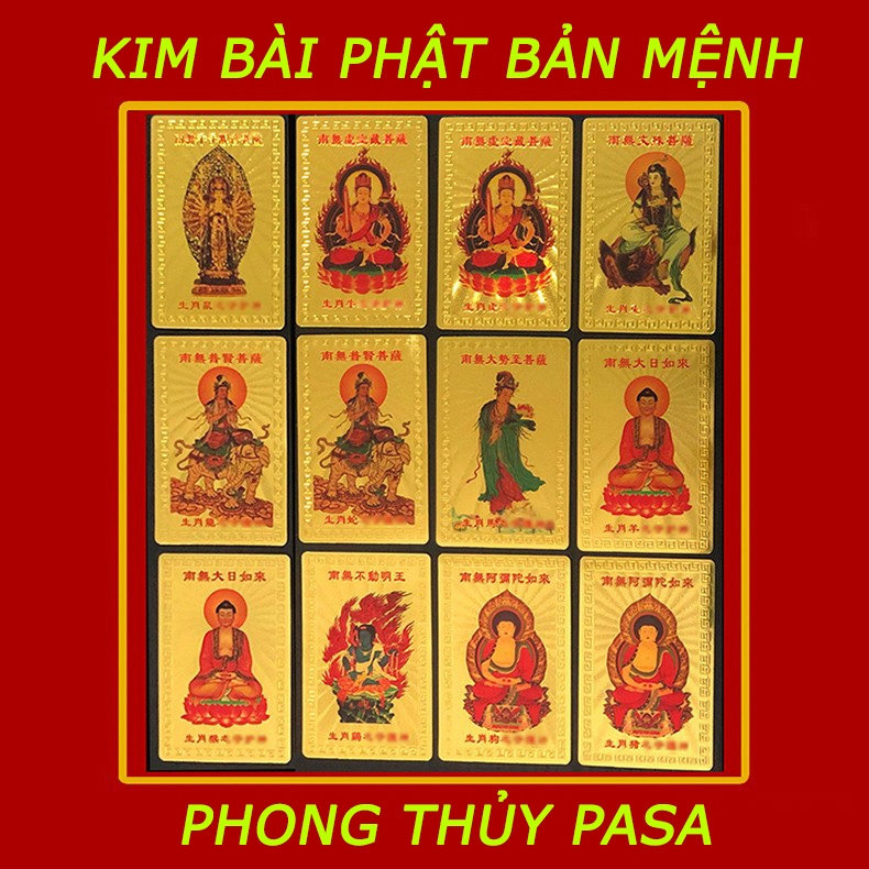 ⭐RƯỚC LỘC⭐ Thẻ Bài Phật Bản Mệnh , Hộ Mệnh 12 Con Giáp Bỏ Bóp, Ví, Túi Xách May Mắn, Bình An