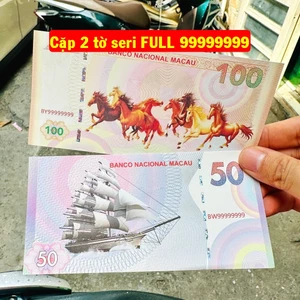 ⭐XÃ KHO⭐ Cặp Tiền Phong Thuỷ Seri Full 8, Full 9 : Thuận Buồm Xuôi Gió - Mã Đáo Thành Công Lưu Niệm Macau Siêu Đẹp