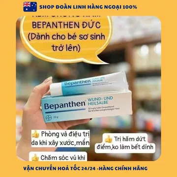 Kem chống hăm Bepanthen 20mg Đức, Hàng chuẩn, Date xa, Kem Bôi Bepanthen Nội Địa Đức Chống Hăm Ngứa Cho Bé 20gr