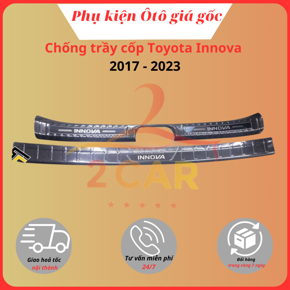 Ốp chống trầy cốp trong, ngoài xe Toyota Innova 2017 - 2021, 2022, 2023 ...