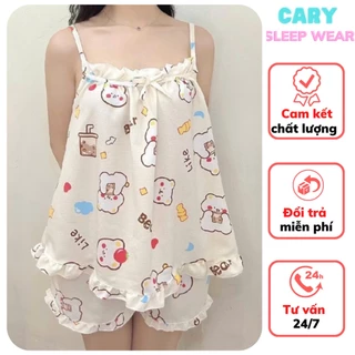 Đồ bộ ngủ hai dây mặc nhà mùa hè dễ thương set đồ ngủ hai dây hoạt hình xinh xắn đáng yêu CARY