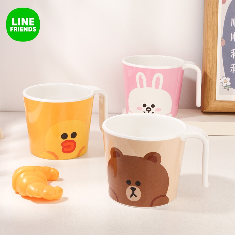 LINE FRIENDS Bộ đồ ăn sáng tạo hoạt hình và bộ bát đĩa kết hợp gia đình Bát cơm Mì Bát súp