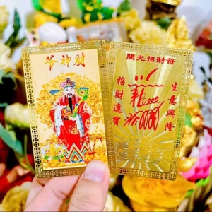 Thẻ kim bài thần tài Kim Loại - mở cung tài lộc may mắn